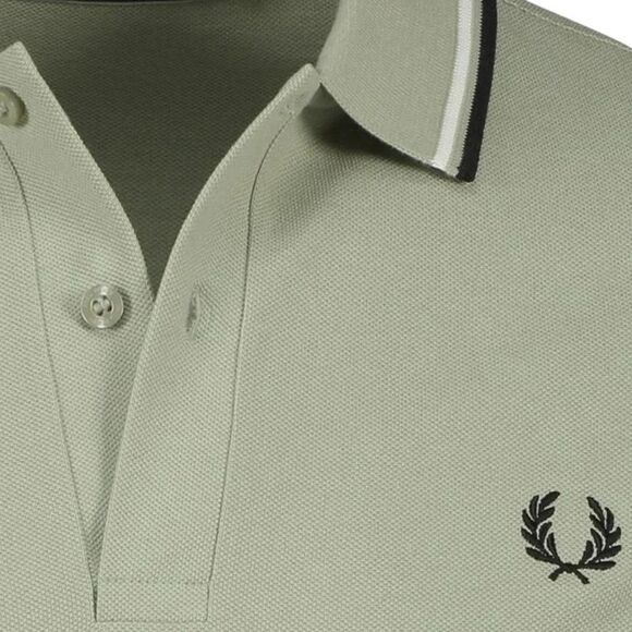 Fred Perry Mens Double Tipped Collar Polo Shirt / Light Green